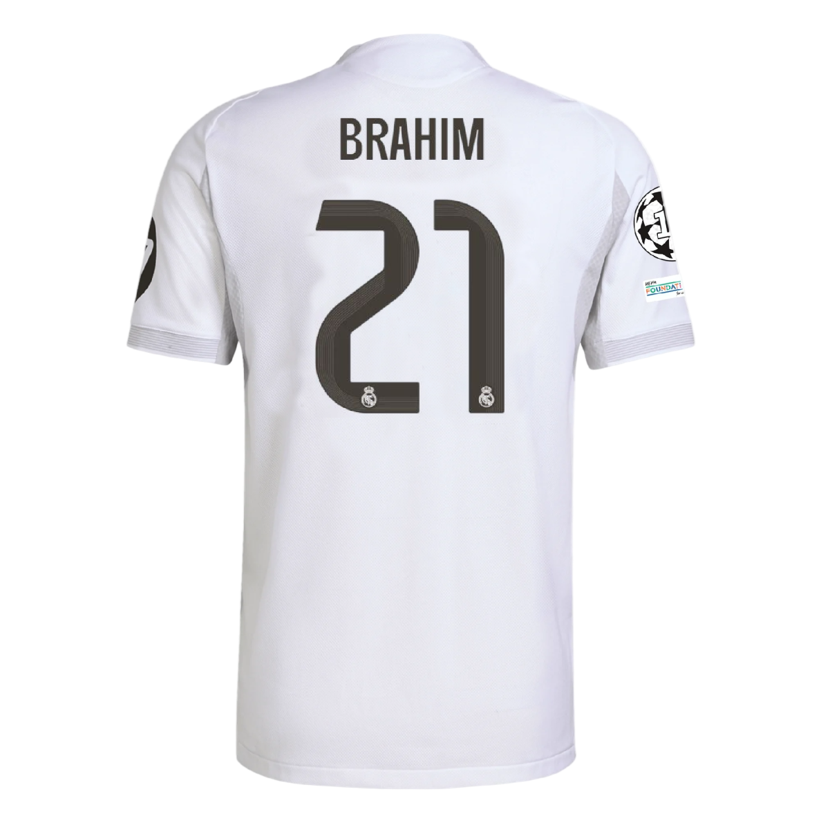 White sports jersey with 'Brahim' and number '21' on a white background