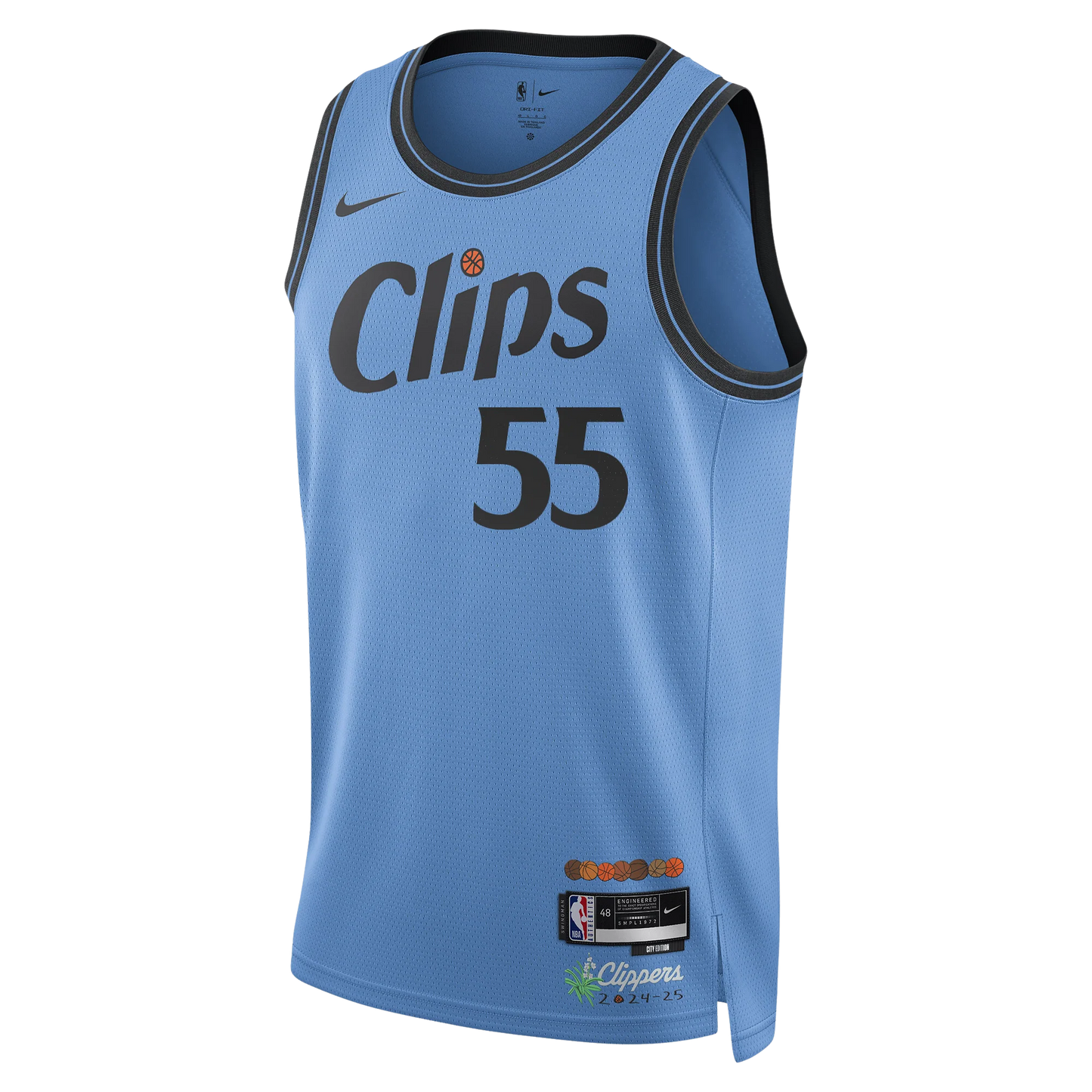 Derrick Jones Jr. #55 LA Clippers Light Blue City Edition Jersey