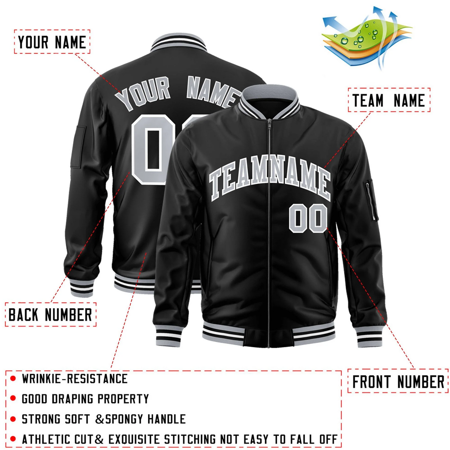 Elite Bomber Shadow Knight Full-Zip Jacket