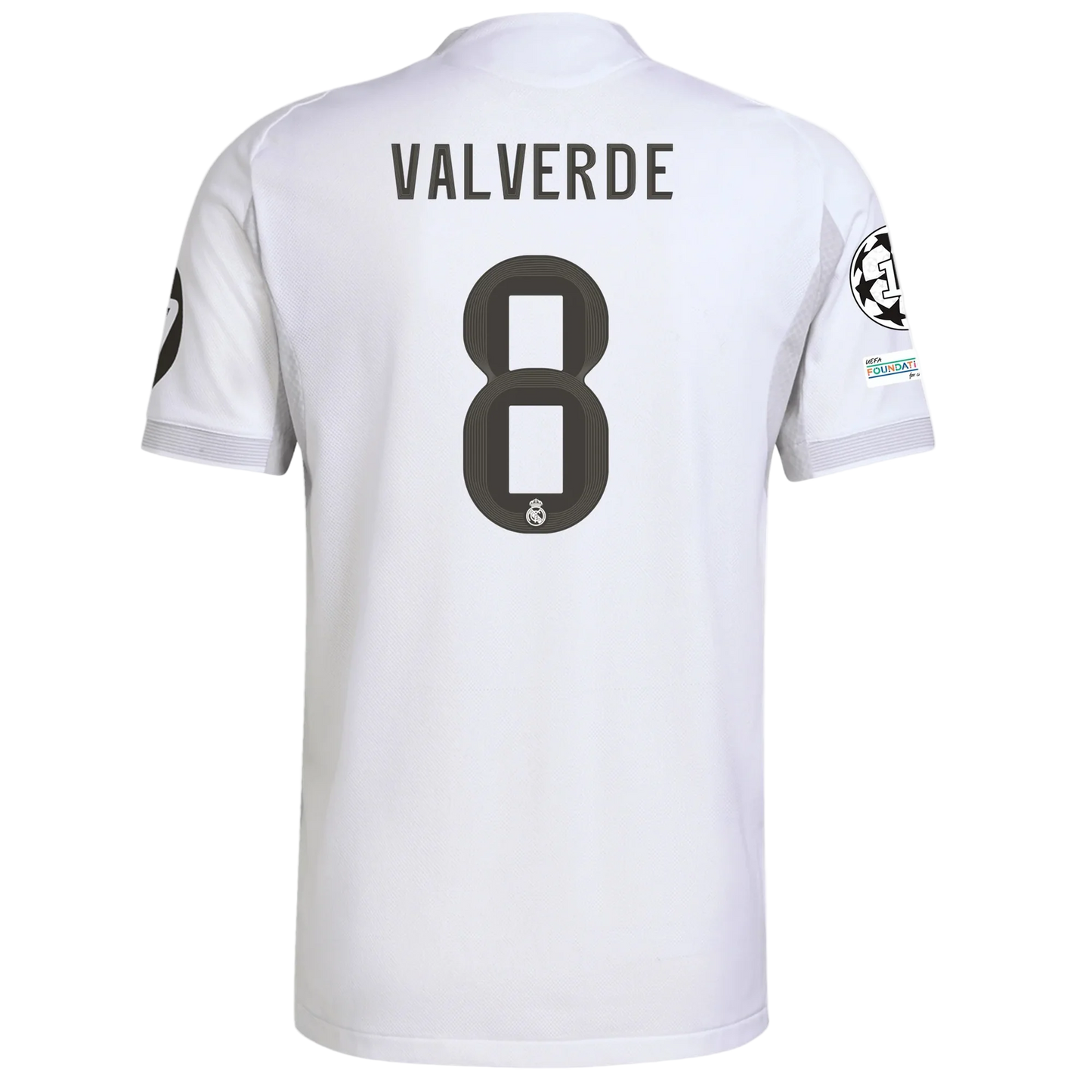 White soccer jersey with 'Valverde' and number '8'