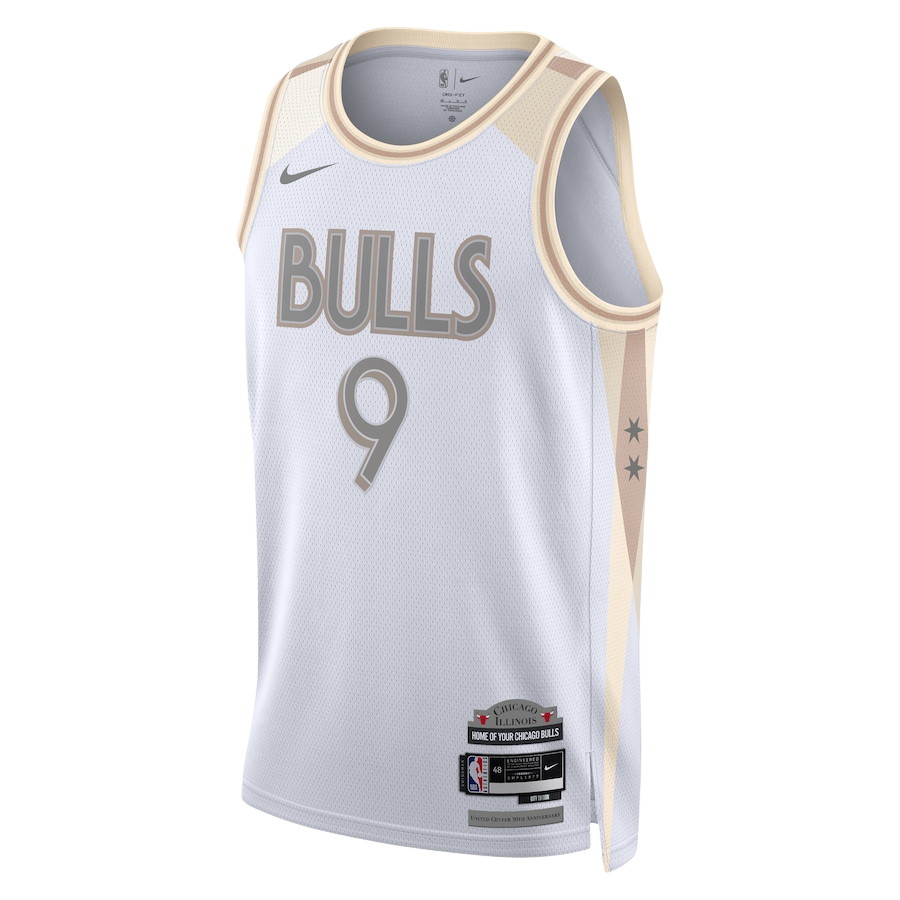 Nikola Vučević #9 Chicago Bulls White City Edition Jersey