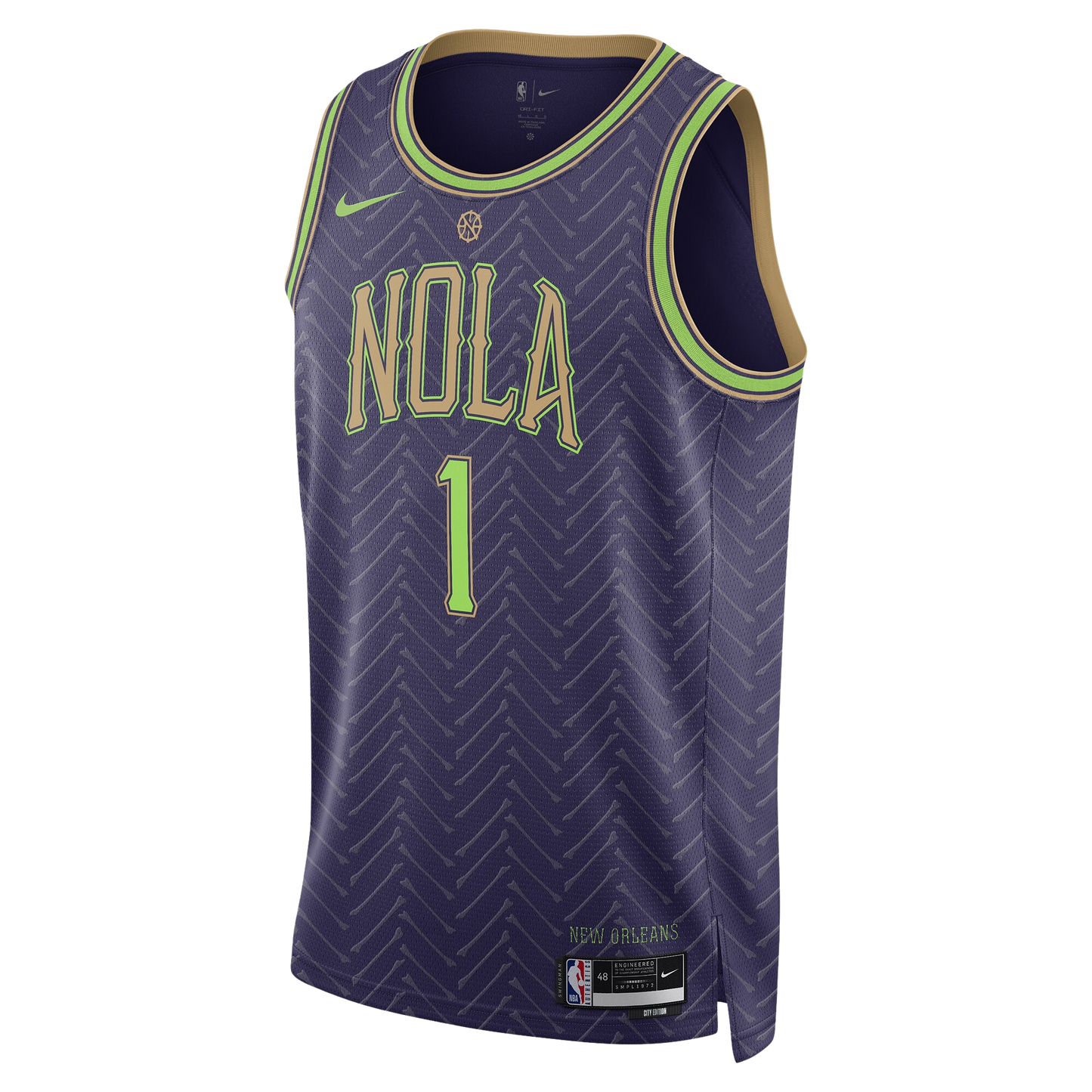 Zion Williamson #1 New Orleans Pelicans Purple City Edition Jersey