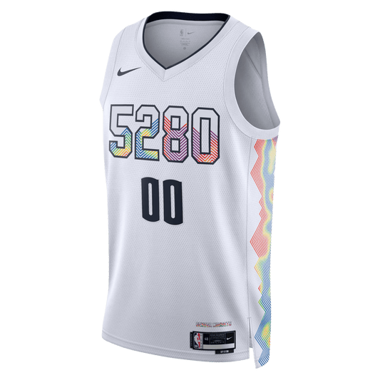 Custom Denver Nuggets White City Edition Personalized Jersey - Elite Zone Sports