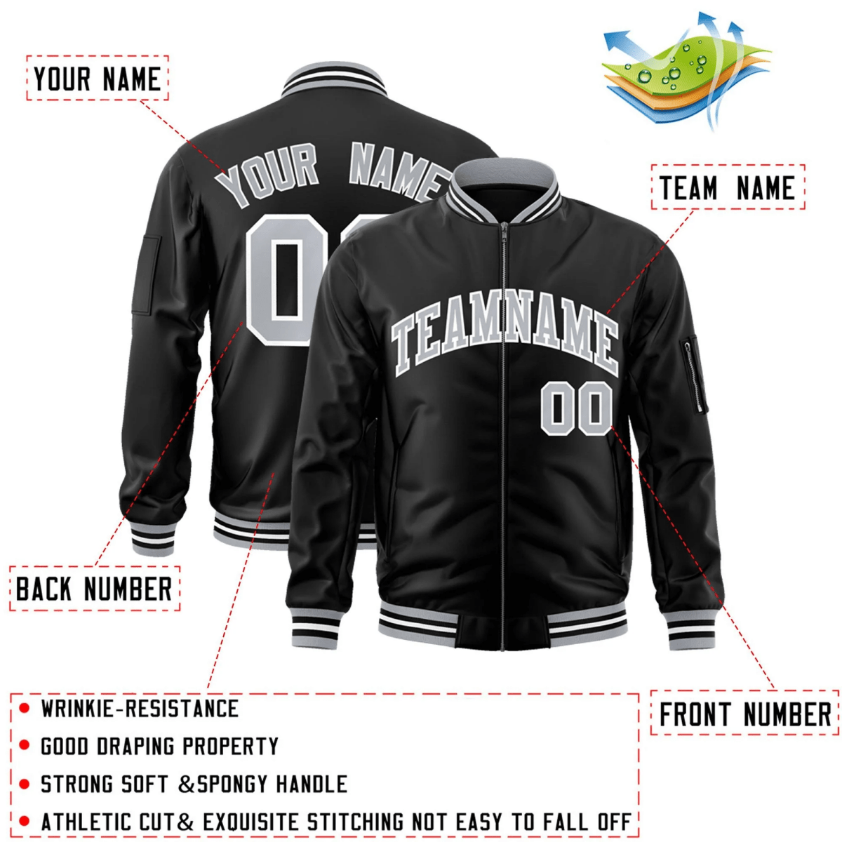 Elite Bomber Shadow Knight Full - Zip Jacket - Elite Zone Sports