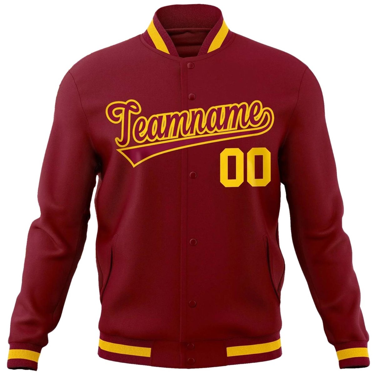 Elite Letterman Crimson Glory Full - Snap Jacket - Elite Zone Sports