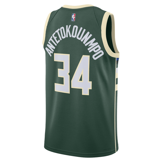 Giannis Antetokounmpo 34 Milwaukee Bucks Hunter Green Icon Jersey - Elite Zone Sports
