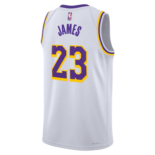 LeBron James 23 Los Angeles Lakers White Association Jersey - Elite Zone Sports