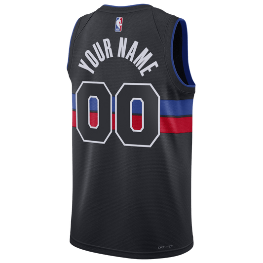 Personalized Detroit Pistons Black Statement Jersey - Elite Zone Sports