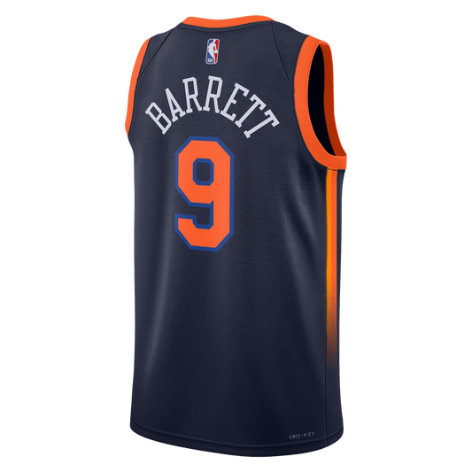 RJ Barrett 9 New York Knicks Navy Statement Jersey - Elite Zone Sports