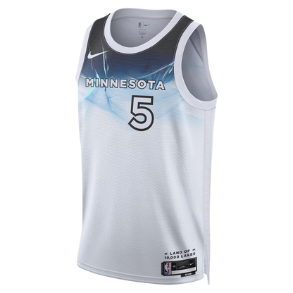 Anthony Edwards #5 Minnesota Timberwolves White City Edition Jersey