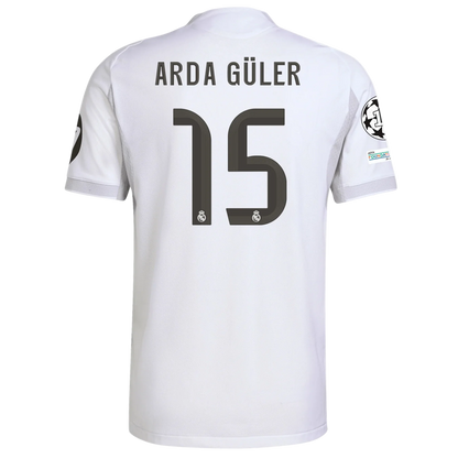 White sports jersey with 'Arda Gulçer' and number '15' on a transparent background