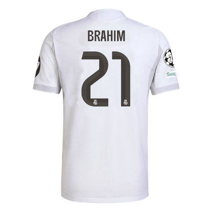 White sports jersey with 'Brahim' and number '21' on a white background