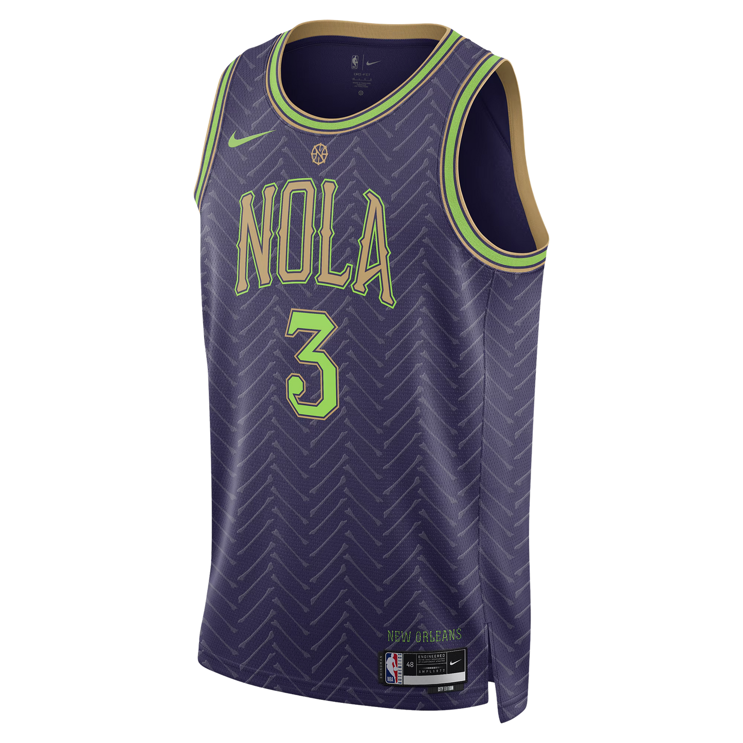 CJ McCollum #3 New Orleans Pelicans Purple City Edition Jersey
