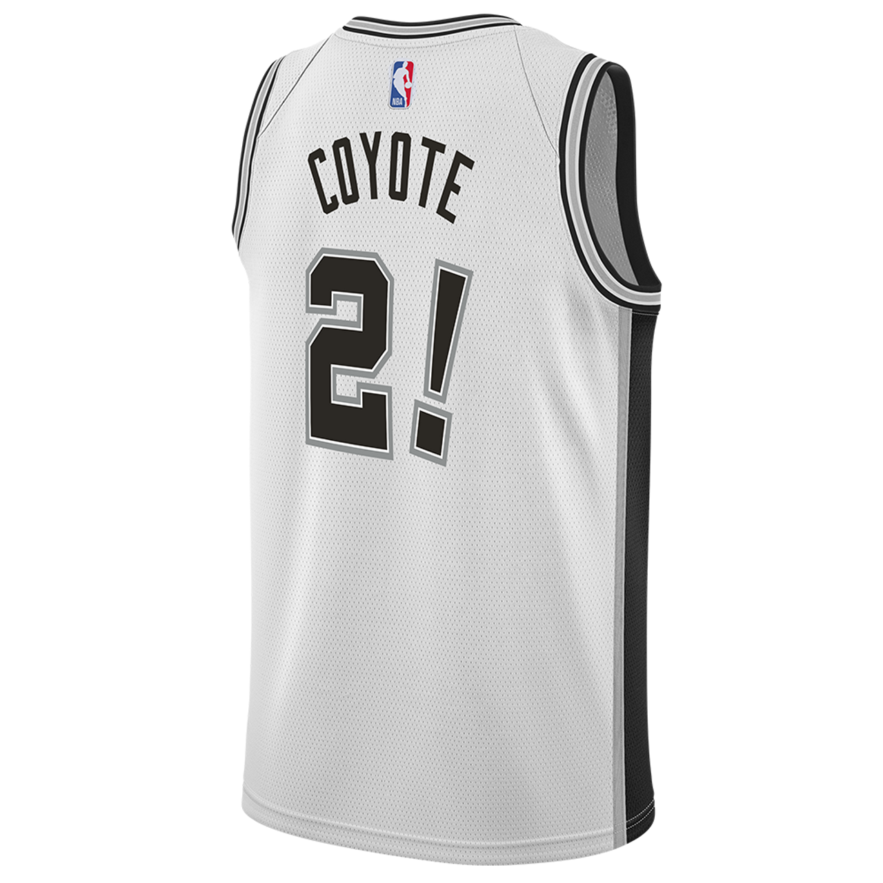 Coyote #2! San Antonio Spurs White Association Jersey