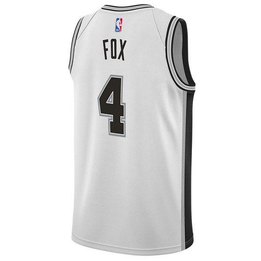 De'Aaron Fox #4 San Antonio Spurs White Association Jersey