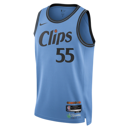 Derrick Jones Jr. #55 LA Clippers Light Blue City Edition Jersey