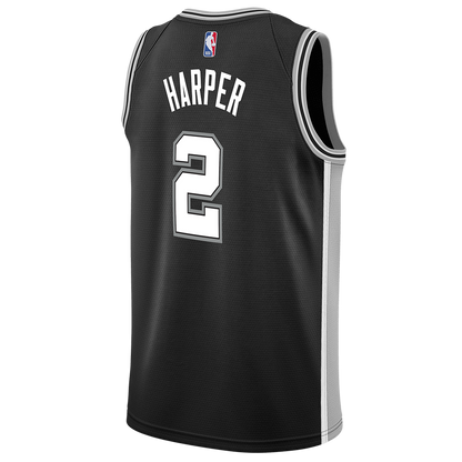 Dylan Harper #2 San Antonio Spurs Black Icon Jersey