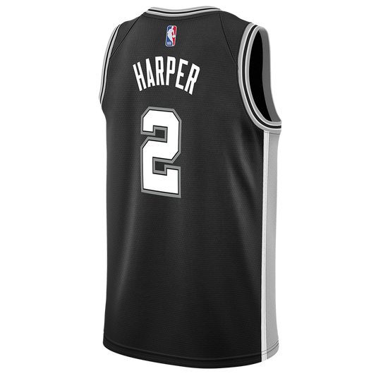 Dylan Harper #2 San Antonio Spurs Black Icon Jersey