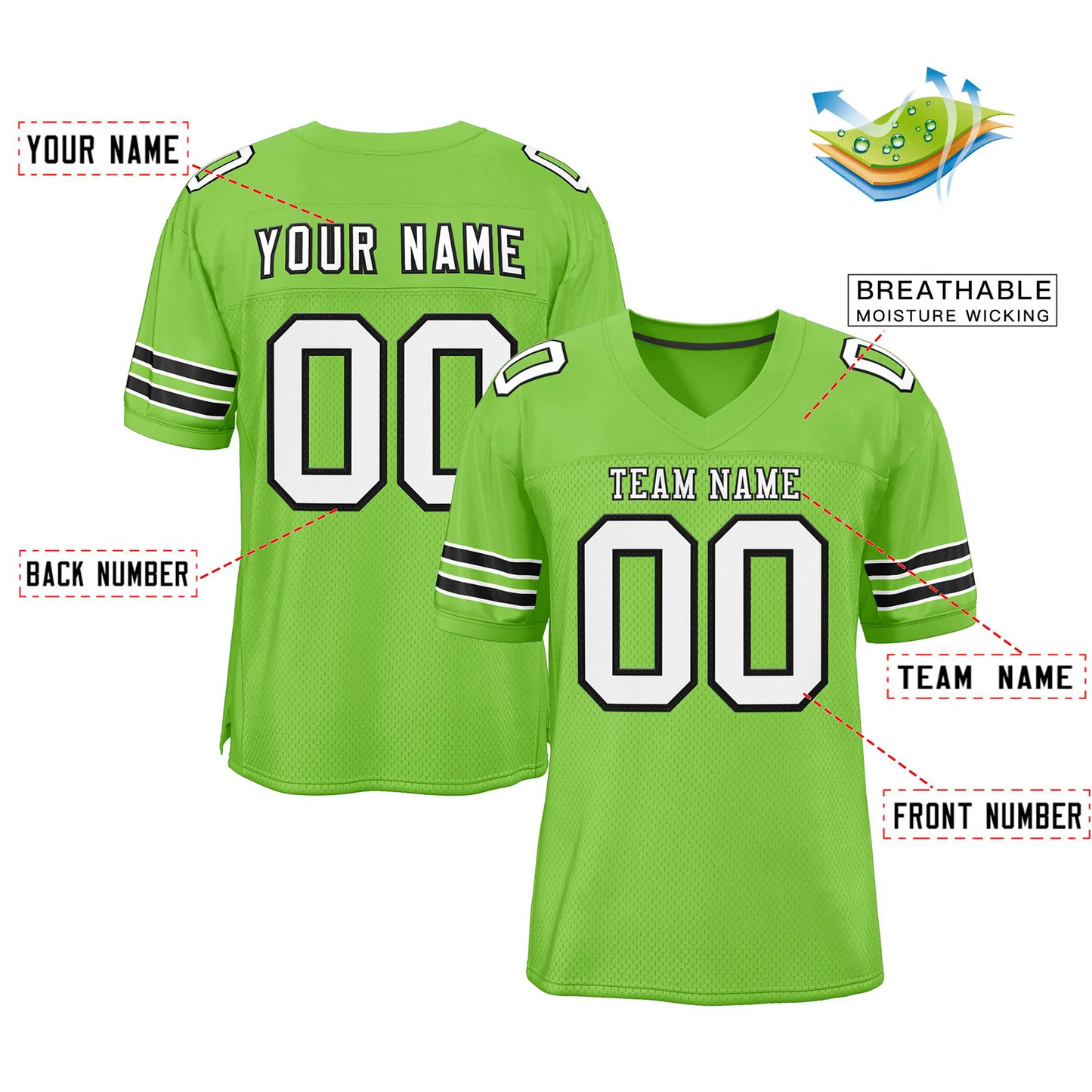 Elite Class Neon Forest Football Jersey