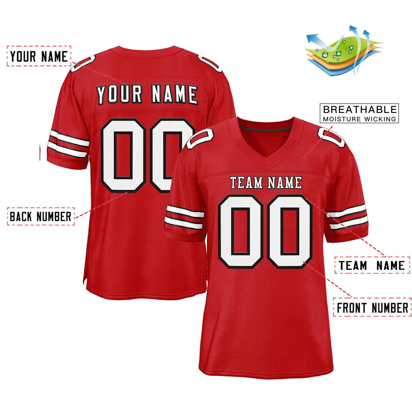 Elite Class Ruby Glory Football Jersey