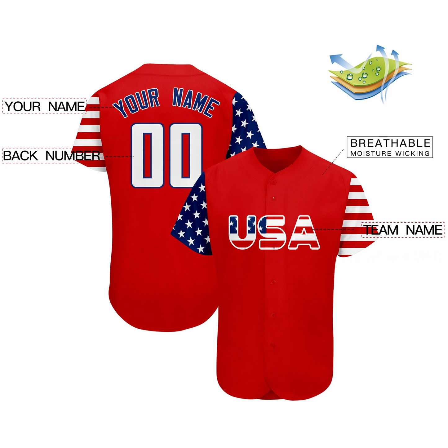 Elite Freedom Glory Baseball Jersey