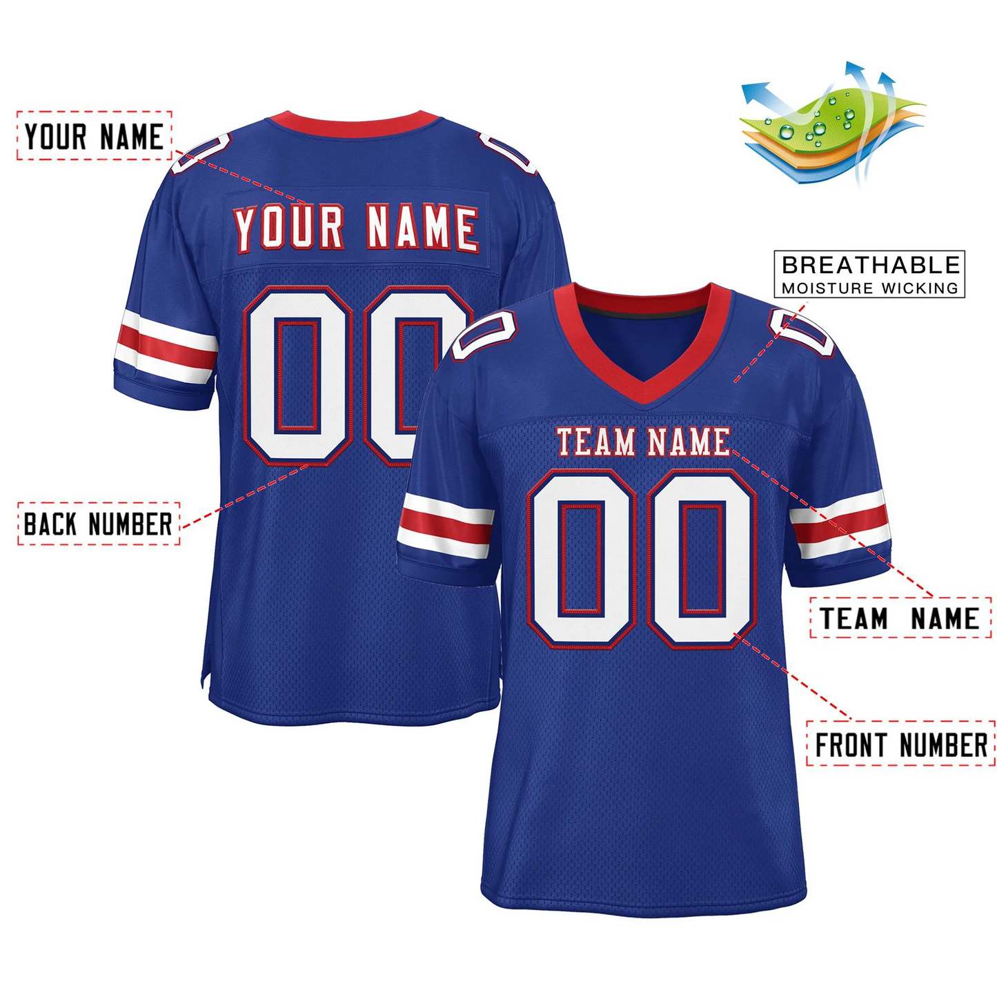 Elite Link Cobalt Blaze Football Jersey