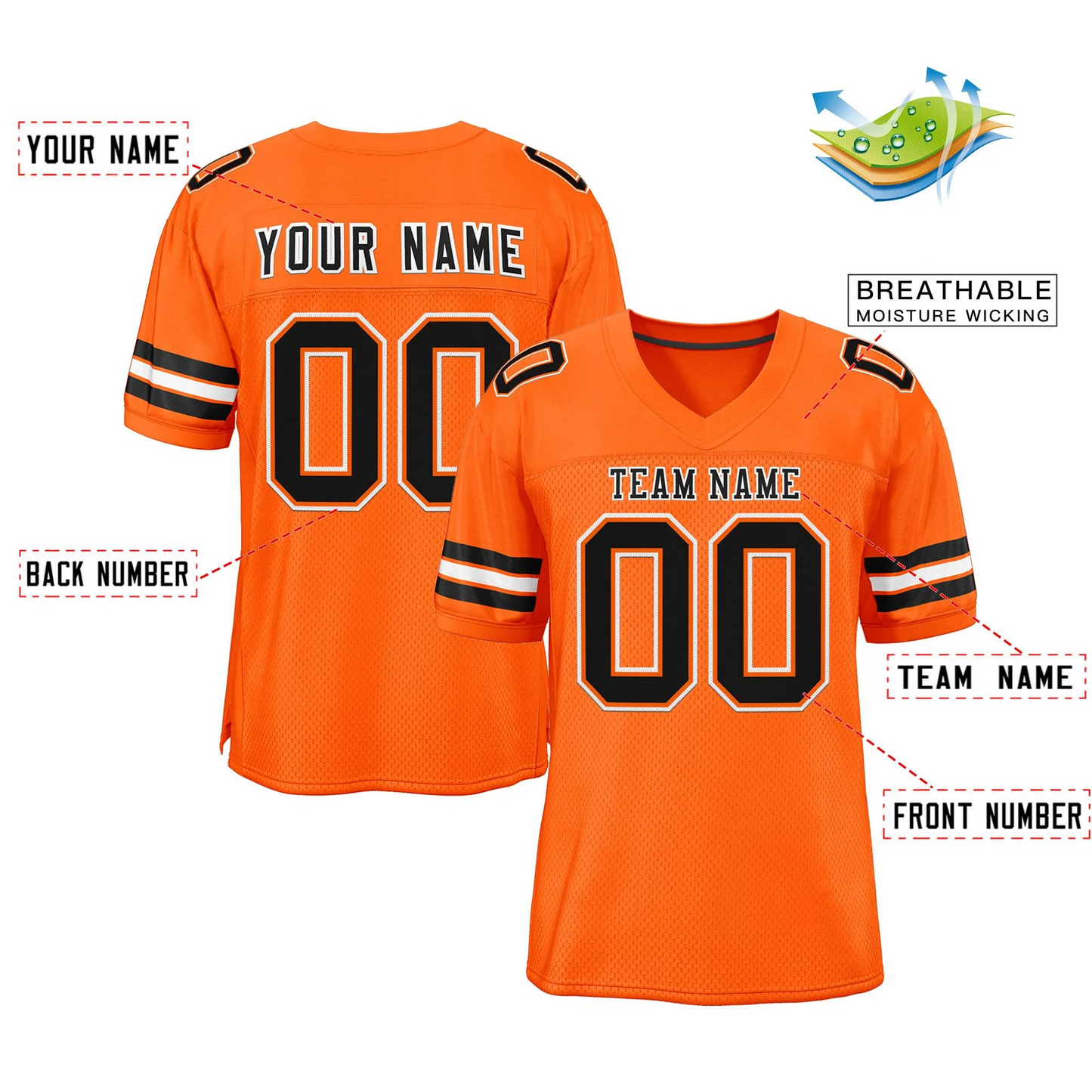 Elite Link Persimmon Blitz Football Jersey