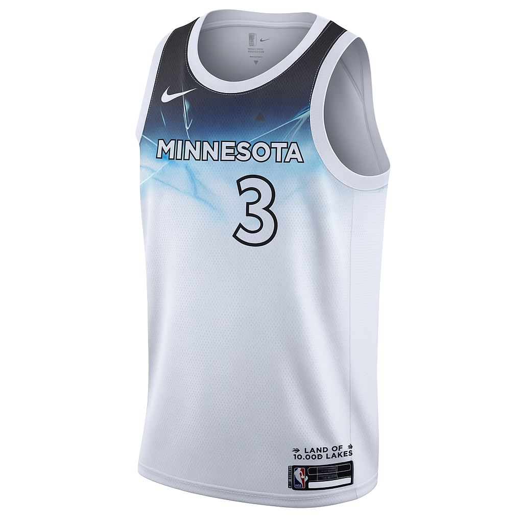 Jaden McDaniels #3 Minnesota Timberwolves White City Edition Jersey