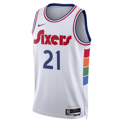 Joel Embiid #21 Philadelphia 76ers White City Edition Jersey