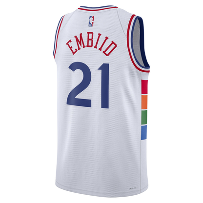 Joel Embiid #21 Philadelphia 76ers White City Edition Jersey