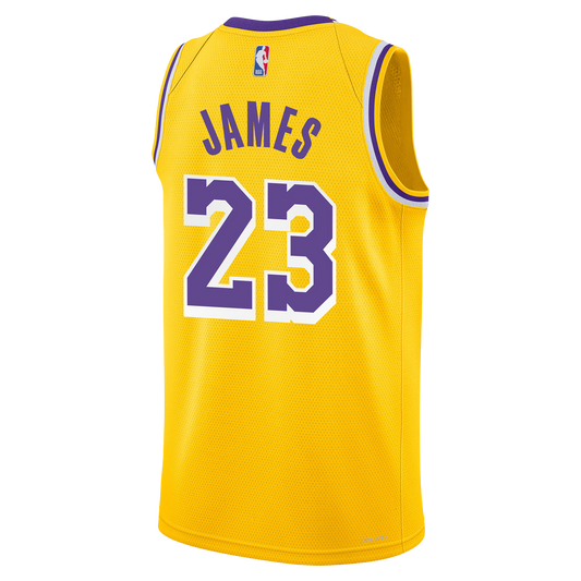 LeBron James #23 Los Angeles Lakers Yellow Icon Jersey