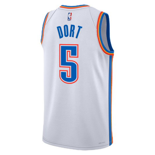 Luguentz Dort #5 Oklahoma City Thunder White Association Jersey