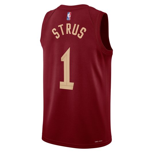 Max Strus #1 Cleveland Cavaliers Burgundy Icon Jersey