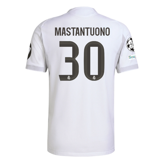 Franco Mastantuono #30 Real Madrid Home 25/26 White Fan Jersey