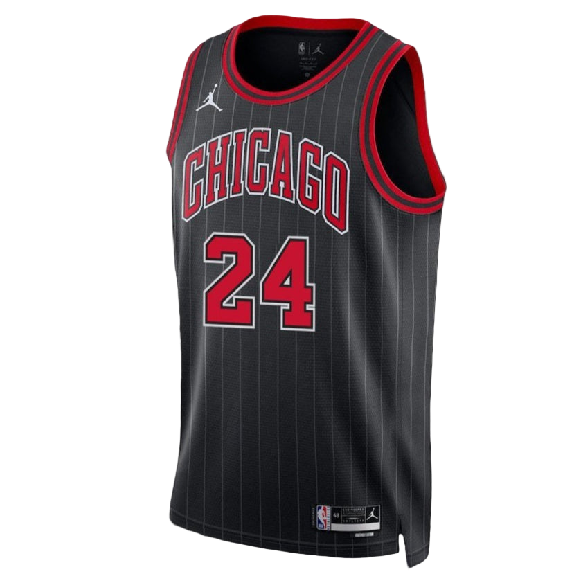 Noa Essengue #24 Chicago Bulls Black Statement Jersey