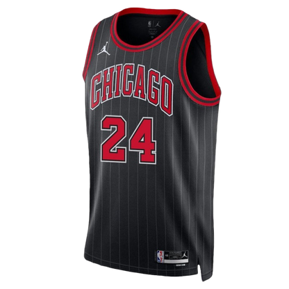 Noa Essengue #24 Chicago Bulls Black Statement Jersey