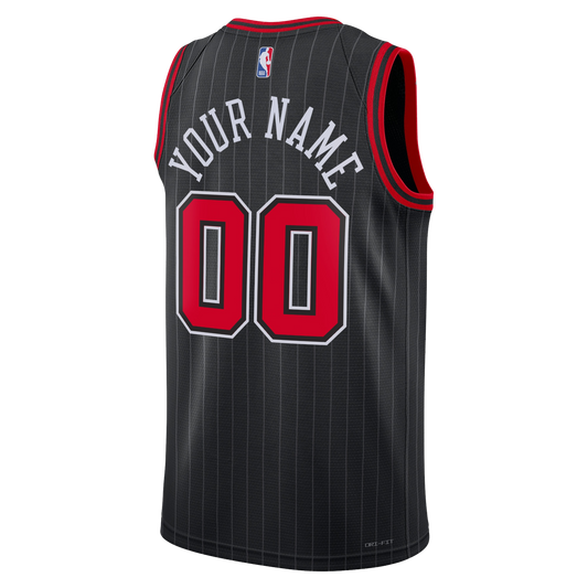 Personalized Chicago Bulls Black Statement Jersey