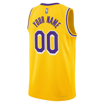 Personalized Los Angeles Lakers Yellow Icon Edition Jersey