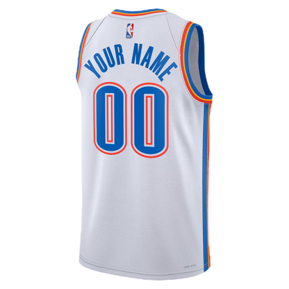 Personalized Oklahoma City Thunder White Association Jersey