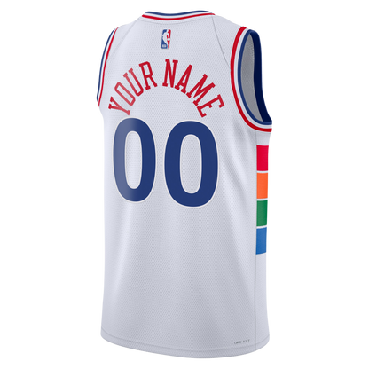Custom Philadelphia 76ers White City Edition Jersey