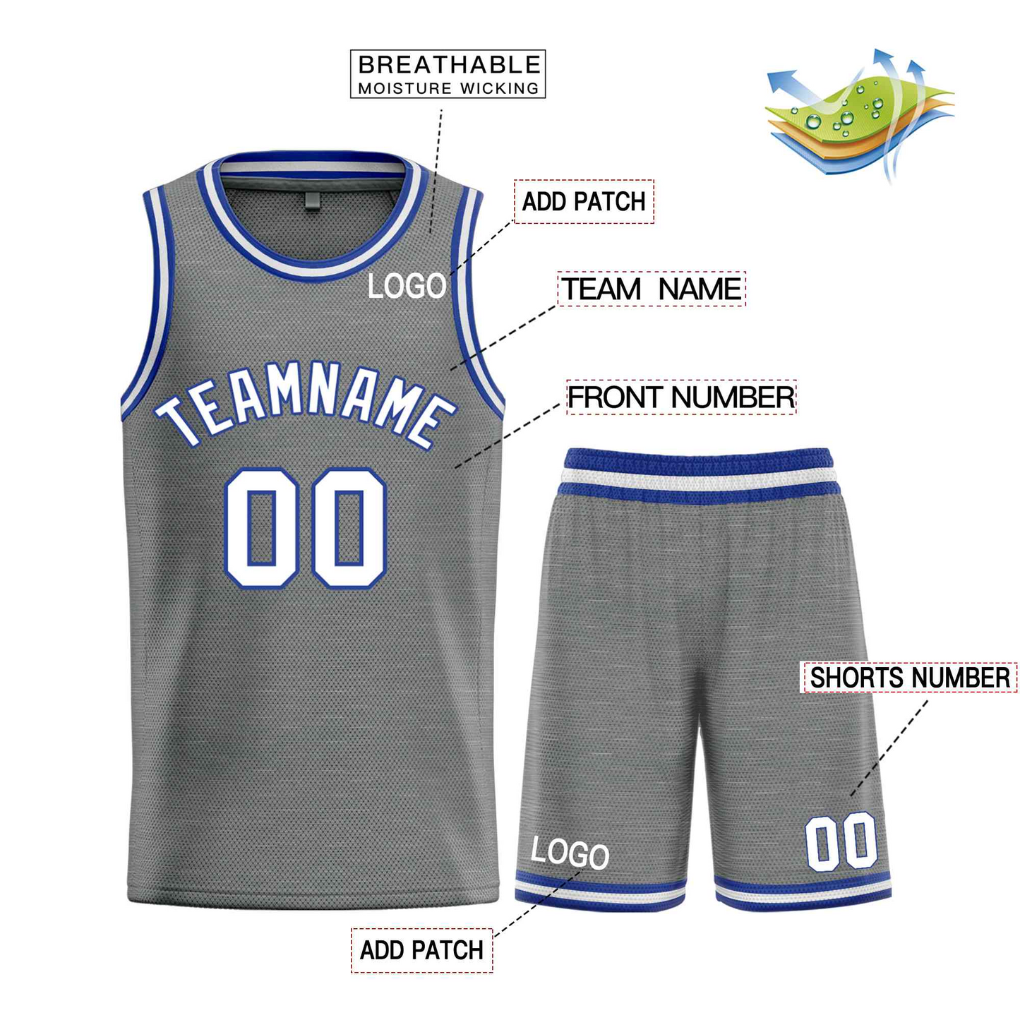 Elite Block Slate Wave Basketball Kit