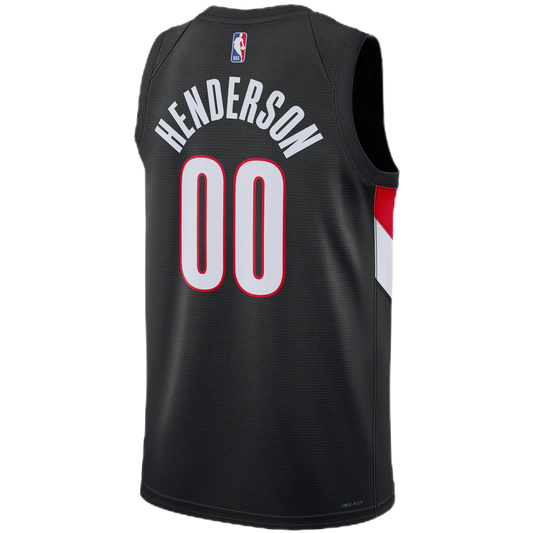 Scoot Henderson #00 Portland Trail Blazers Black Icon Jersey