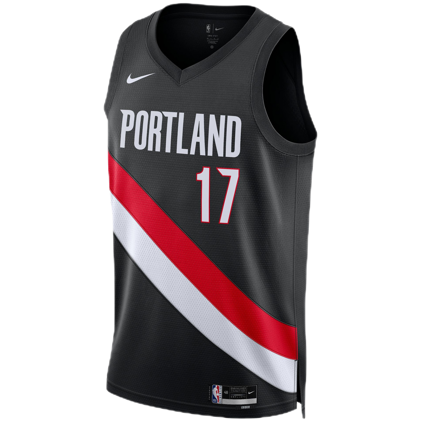 Shaedon Sharpe #17 Portland Trail Blazers Black Icon Jersey