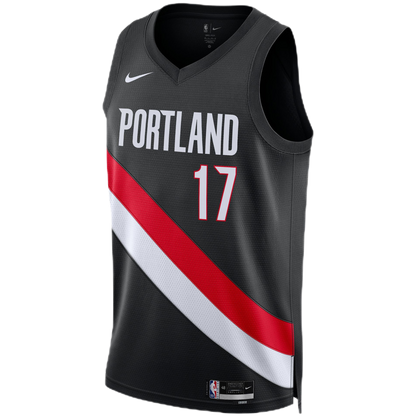 Shaedon Sharpe #17 Portland Trail Blazers Black Icon Jersey