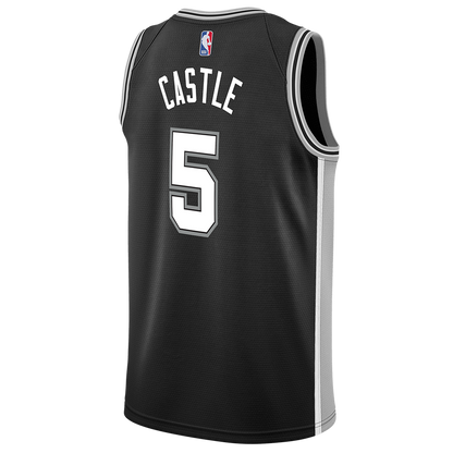 Stephon Castle #5 San Antonio Spurs Black Icon Jersey