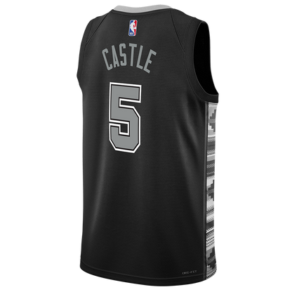 Stephon Castle #5 San Antonio Spurs Black Statement Jersey