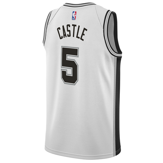 Stephon Castle #5 San Antonio Spurs White Association Jersey