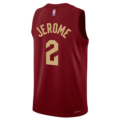 Ty Jerome #2 Cleveland Cavaliers Burgundy Icon Jersey