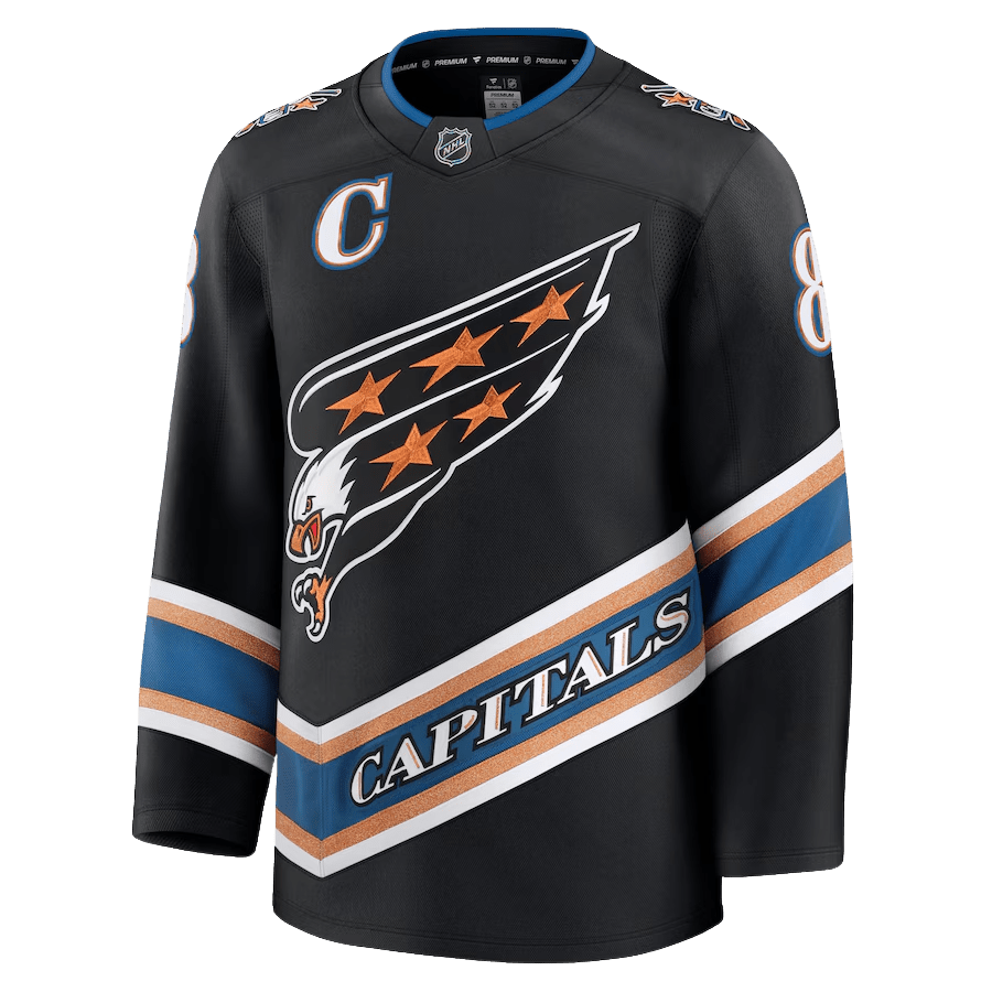 Alexander Ovechkin 8 Washington Capitals Black Alternate 50th Anniversary Jersey - Elite Zone Sports