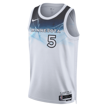 Anthony Edwards 5 Minnesota Timberwolves White City Edition Jersey - Elite Zone Sports